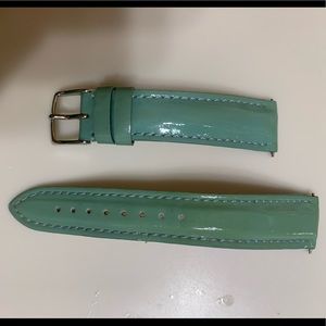 18 mm genuine leather turquoise Michele watch band
